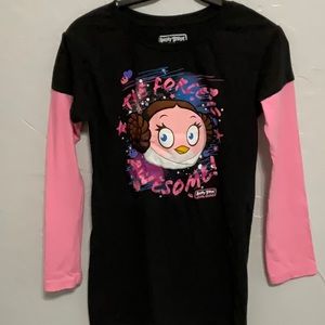 Angry Birds Star Wars long sleeve girls t shirt. Size XL. Black and pink.